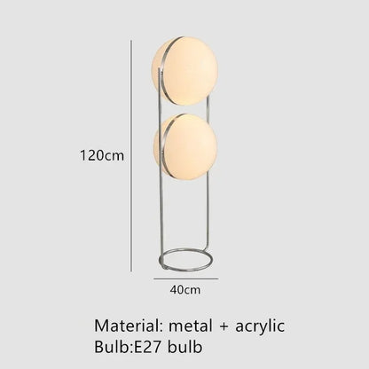 Nordic Designer Garrault Delord LED Floor Lamp Chrome Metal Acrylic Ball Floor Light Living Room Hotel Indoor Decoration Lamp