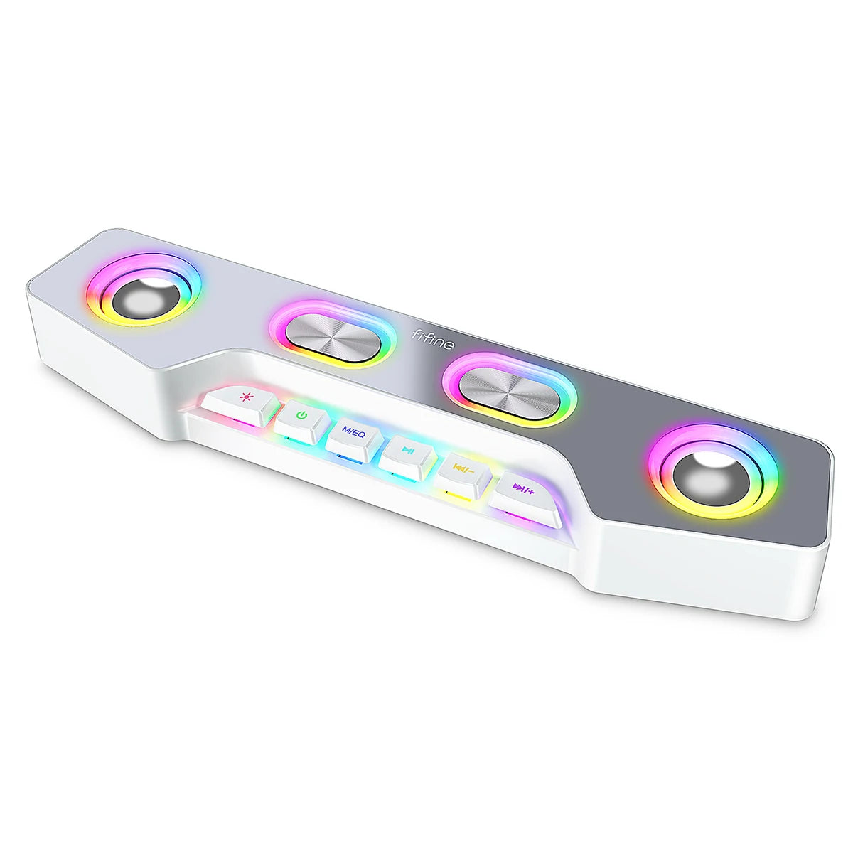 FIFINE Bluetooth RGB Gaming Speakers, Wireless/Wired Computer Speakers with Dynamic Lights for PC, Phone, Parties & Gaming - A16