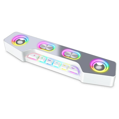 FIFINE Bluetooth RGB Gaming Speakers, Wireless/Wired Computer Speakers with Dynamic Lights for PC, Phone, Parties & Gaming - A16