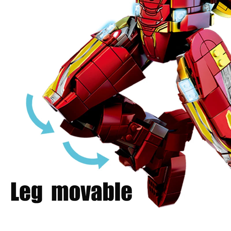 Superheroes Robot Blocks Action Figures Iron Man MK50 War Mecha MOC Building Toys Festival Gifts Adult 1500+pcs Cool Ornament