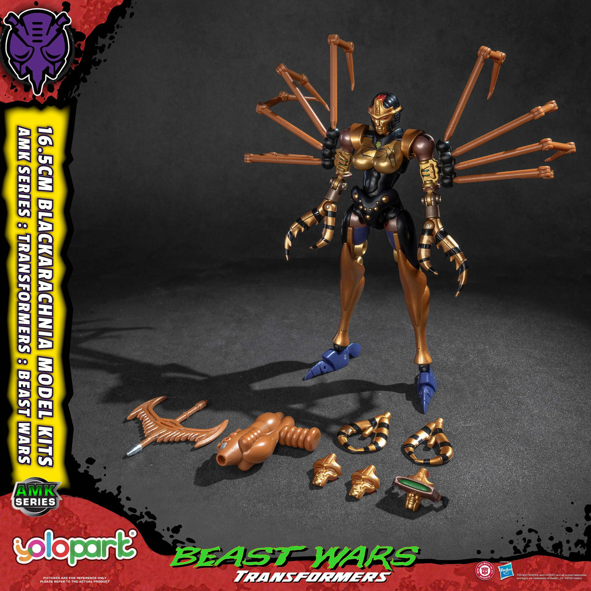 YOLOPARK Transformers AMK Series 16.5cm BEAST WARS Blackarachnia Predacons Model Toy