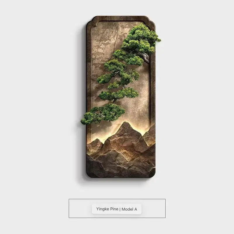 Chinese style entrance decoration painting, vertical landscape painting, corridor hanging painting, high-end door wall lamp