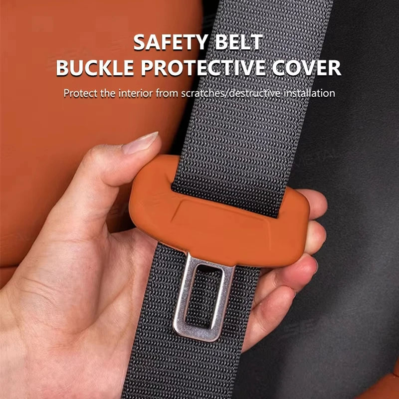 2Pcs Seat Belt Buckle Cover Anti-Scratch Silicone Car Seat Buckle Protector Clip Protection Cover Universal for SUV Sedan