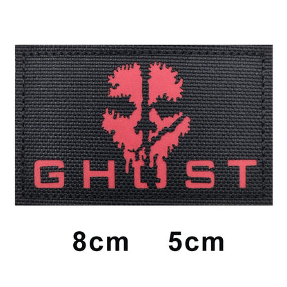 Call of Duty Skeleton and Ghost Ghost Mask, C psula CORP, No Moral Barriers Affected Embroidered Hook and Loop Backpack Patch