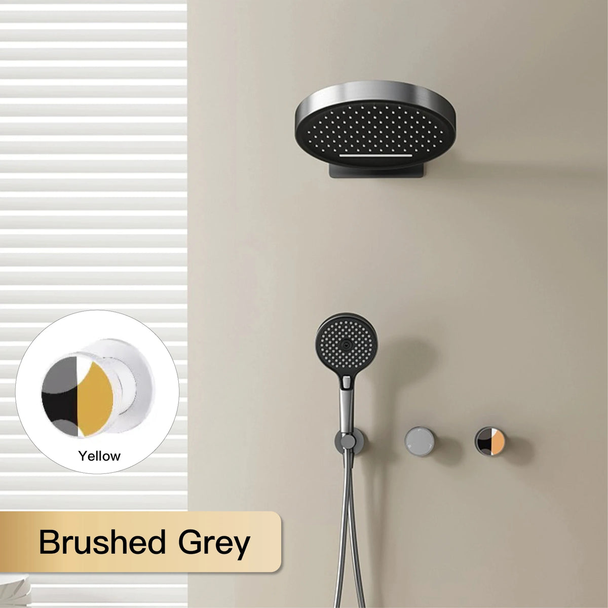 AITANA luxury brass gun gray wall mounted cold and hot water shower system simple design embedded bathroom faucet