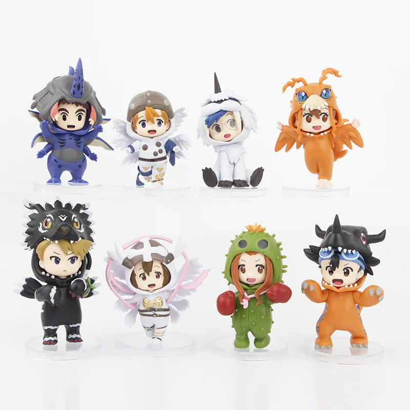 8pcs/set  Digital Monster Digimon Characters Taichi Matt Ishida Sora Cosplay Agumon Gabumon Action Figure Anime Figure Model Toy
