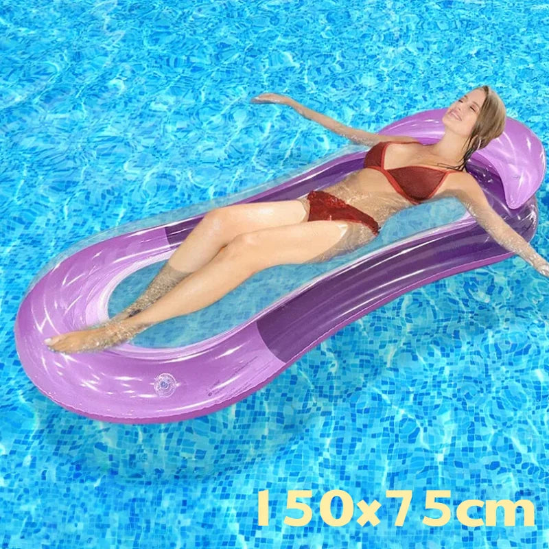 Foldable Inflatable Floating Pillow Water Hammock Float Lounger Pool Chair Drifter Swim Air Exercise Saddle Recliner Bed Mattre
