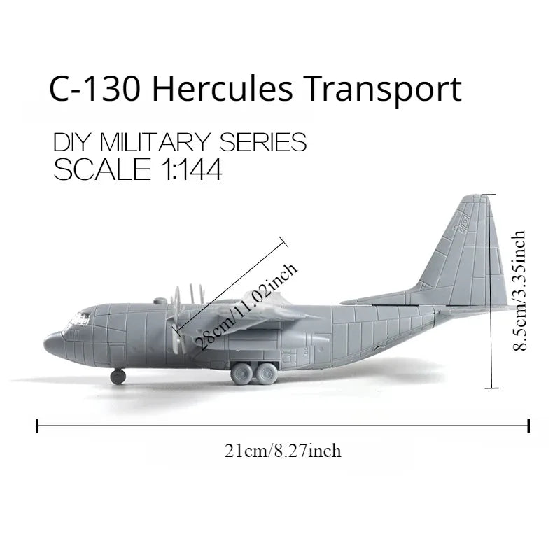 4D 1/144 US C-130 Hercules Transport Aircraft Warplane Toy Easy Assembly Military Model Gift for Boy