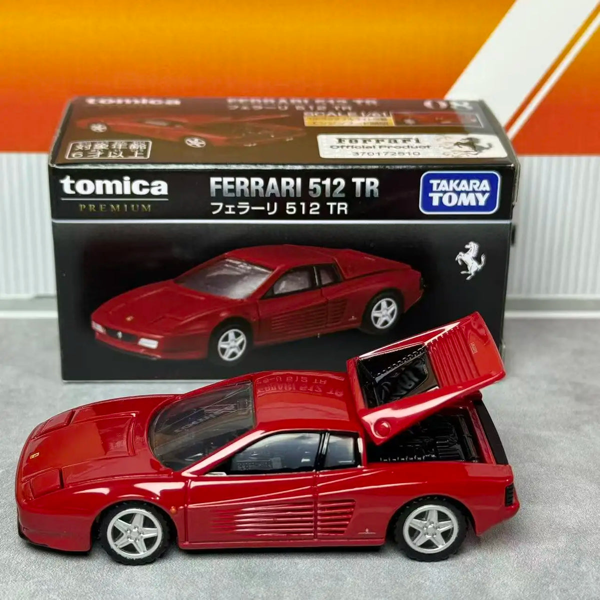 Takara Tomica Premium 08 Ferrari 512 TR Authentic Replica Diecast Car Vintage Supercar Alloy Vehicle Hobby Collectible Ornament