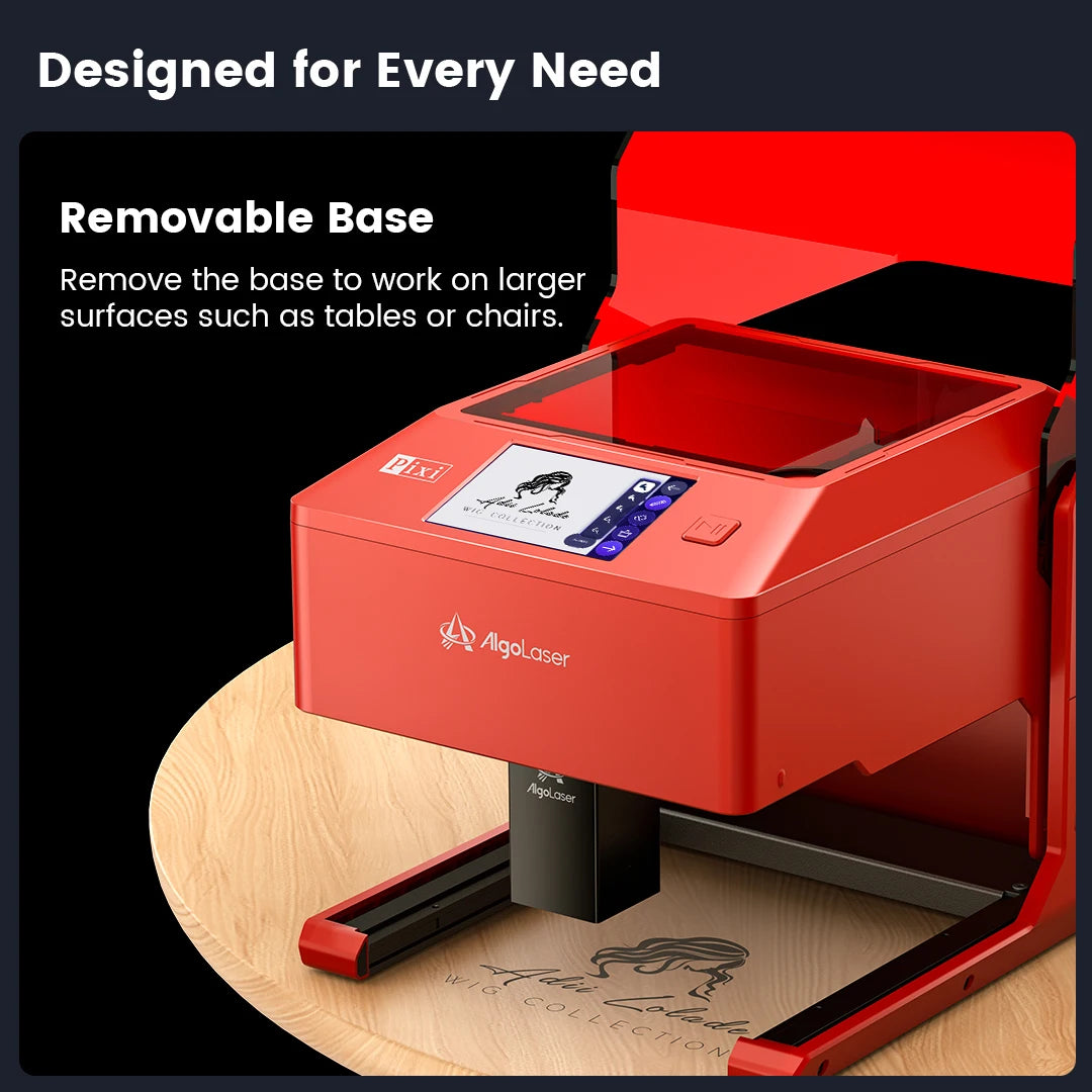 AlgoLaser PIXI Mini Portable Laser Engraver with Touch Screen Smart Class 1 Laser Engraver Machine for Business DIY Logo Dog Tag