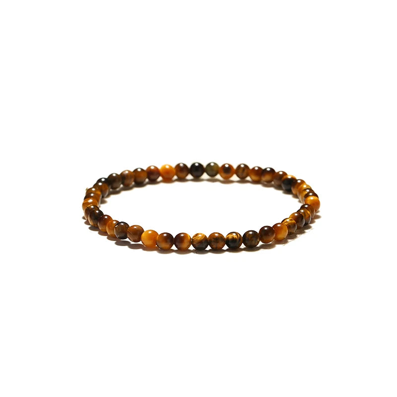 New Cool Motorcycle Riding Beaded Bracelet Men Natural 4/6/8/10/12mm Smooth Tiger Eyes Stone Braslet Outdoor Cycling Accessories