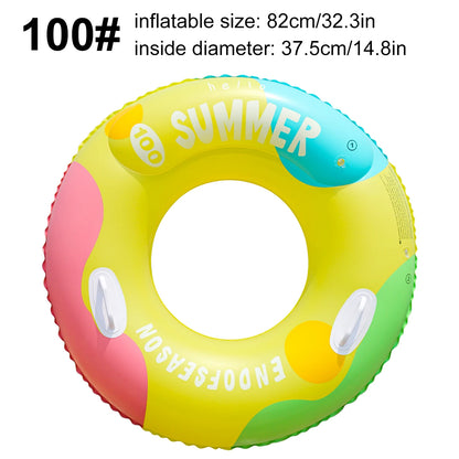 1PC Vibrant Color Thickened Inflatable Swim Ring, Adult Underarm Swimming Ring for Summer