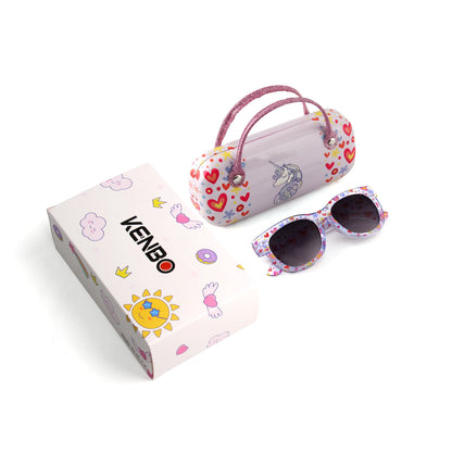 Kenbo Square Cute Kids Sunglasses For Girls Boy Toddler Lovely Baby Colorful Rectange Sun Glasses Children With Case