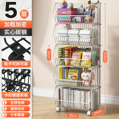 주방수납 Rolling Storage Cart Multipurpose Rustproof Modern Storage Cart Kitchen Multi-layer Trolley with Wheel Kitchen Furniture