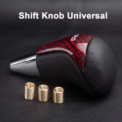 GR Car Leather Shift Knob Universal Carbon Fiber Manual Gear Shift Knob Fashion Shifter Lever Gearstick Car Interior Parts