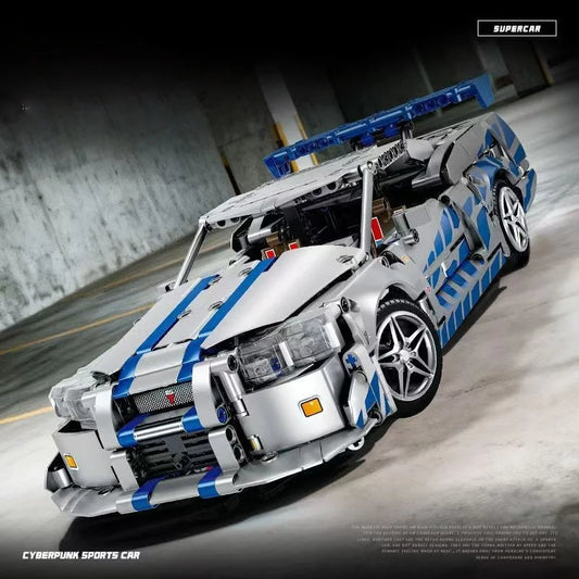 New technology racing car building blocks, creative MOC supercar building blocks, DIY model kit gifts for adult