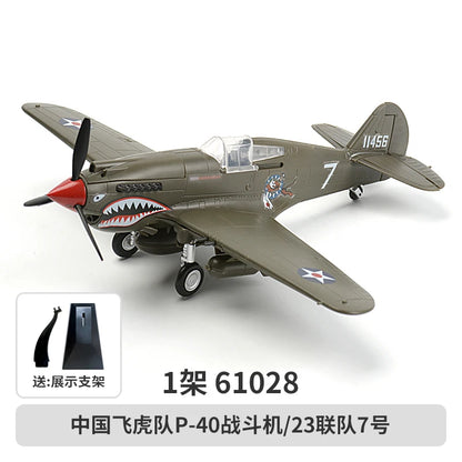 1/48 Chinese Flying Tigers P40 Fighter Jet Glue Free World War II Aircraft Model