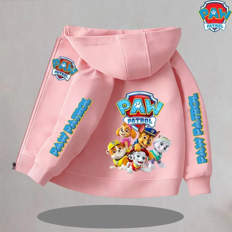 Paw Patrol Kids Thin Hooded Coats Anime Chase Zipper Sweatshirts Outwear Fashion Spring Fall Hoodies Sportwear Children Clothes