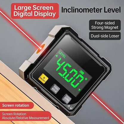 New·Accurate Measurement Level Four Sided Magnetic Suction Double-sided Laser Tilt Angle Box Slope Electronic Angle Ruler