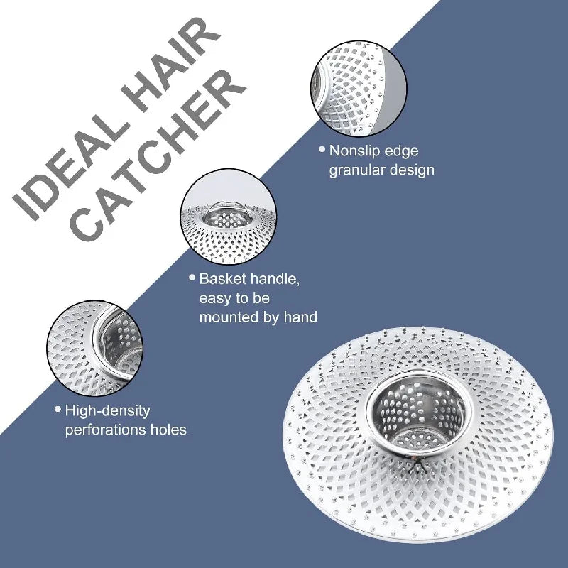 Detachable Drain Hair Catcher Catch Hair Alloy Shower Drain Hair Stopper Bathroom Sink Strainer Tub Drain Protector