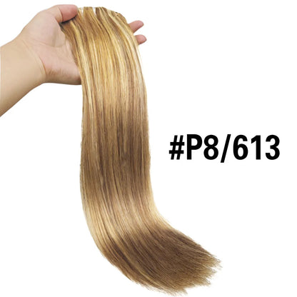 Clip In Hair Extensions #6 Chestnut Brown Double Weft Thick 120G 8Pcs Silky Straight Brazilian Clip In Human Hair Extensions