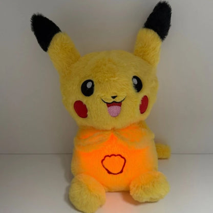 2026 Hot Anime Pok é mon Pikachu Plush Toys Breath Child Peluche Soothes Toy Sleeping Companion Music Pikachu Plush Kids Gifts