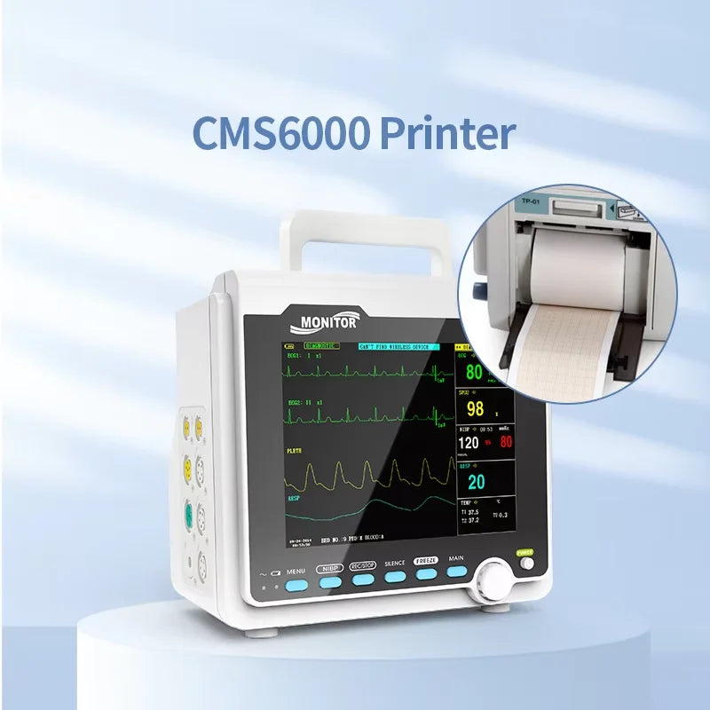 CONTEC Portable Patient Monitor Human/Veterinary  8" Vital Sign Monitor ECG NIBP RESP SPO2 PR TEMP (Printer&Etco2 Option)