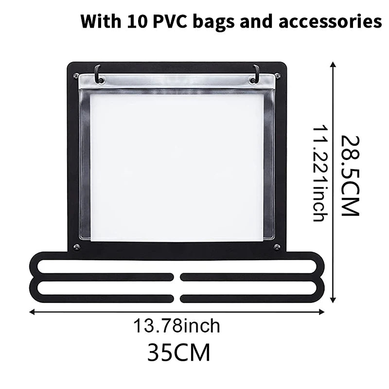 1Pc Metal Wrought Iron Medal Hook Rack - Wall Mounted Square Display Stand, Numbered Multifunctional Cloth Hanger Wall Decor