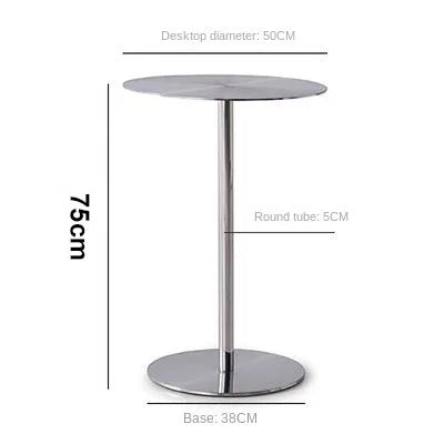 Simple Modern Industrial Style Cafe Stainless Steel Small Round Table Outdoor Leisure Round Iron Table Metal Dining Table