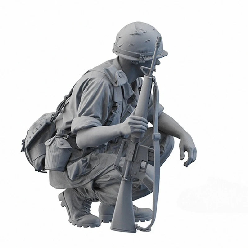 1/16 Scale Die-Cast Resin Figure Model Kit Vietnam War US Army Infantry Unassembled and Unpainted