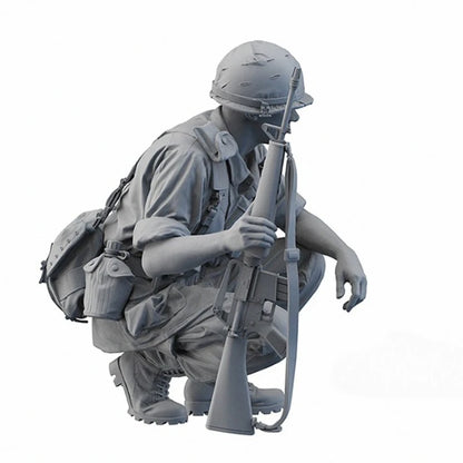 1/16 Scale Die-Cast Resin Figure Model Kit Vietnam War US Army Infantry Unassembled and Unpainted
