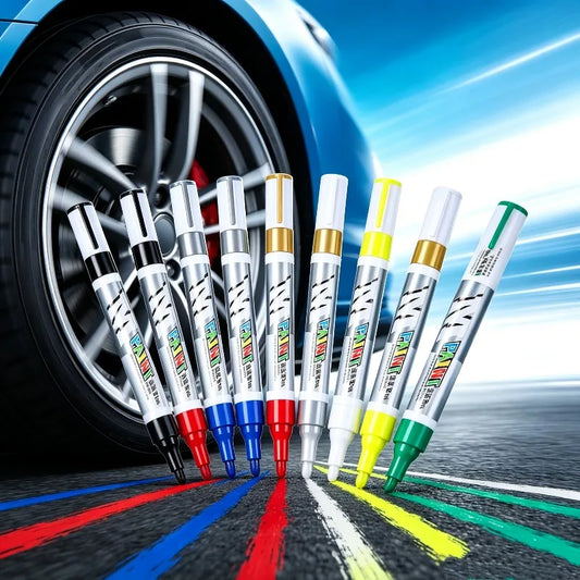 Tire Touch Up Paint Pen Quick Drying Marker Car Tyre Lettering Graffiti Pen For Auto Motorcycle Rubber Wheel Maintenance