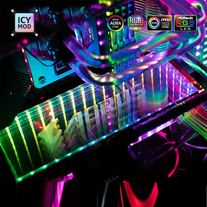 Infinity RGB Panel Infinite 3D PC Case Lighting Plate Custom Chassis Decoration GPU Backplate DIY Gamers Transperant AURA MOD