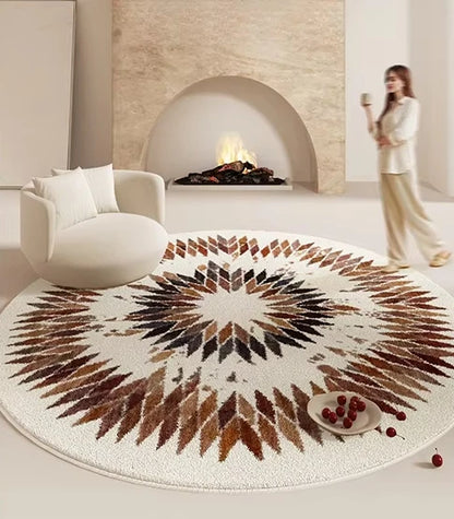 Cream Style Bedroom Decor Carpet Large Area Round Carpets for Living Room Home Thicken Washable Floor Mat Fluffy Soft Lounge Rug