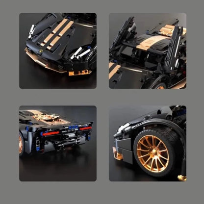FUNXINEE 1309 PCS Technical Black Gold Sports Car Building Blocks Super Racing Vehicle Assemble Toys Christmas Birthday Gifts