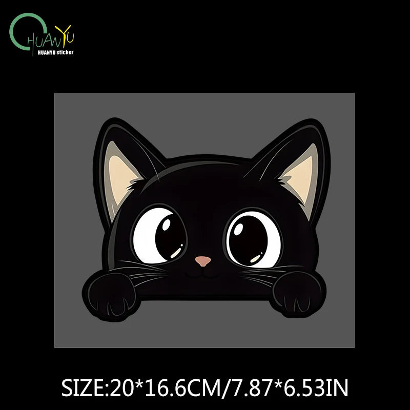 Black kitten cartoon cute car body scratch cover personal creative waterproof electric bike motorcycle sticker decal