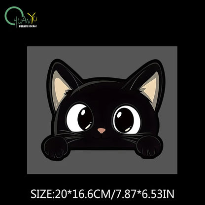 Black kitten cartoon cute car body scratch cover personal creative waterproof electric bike motorcycle sticker decal
