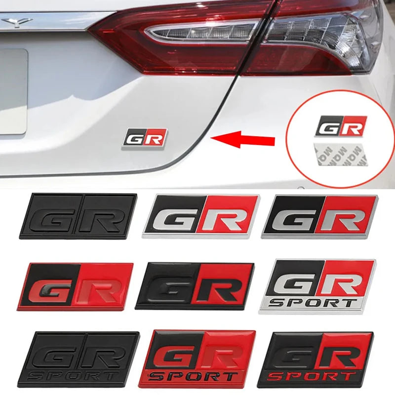 3D Metal Car Sticker Labeling Emblem Badge Decals For Toyota GR Sport C-HR RAV4 Corolla Yaris Camry Prado Prius Auto Accessories