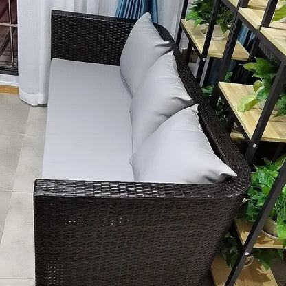 Outdoor Sofa Leisure Set, Garden Terrace Chair, Courtyard Balcony Double , -Woven Outdoor Imitation Rattan Sofa