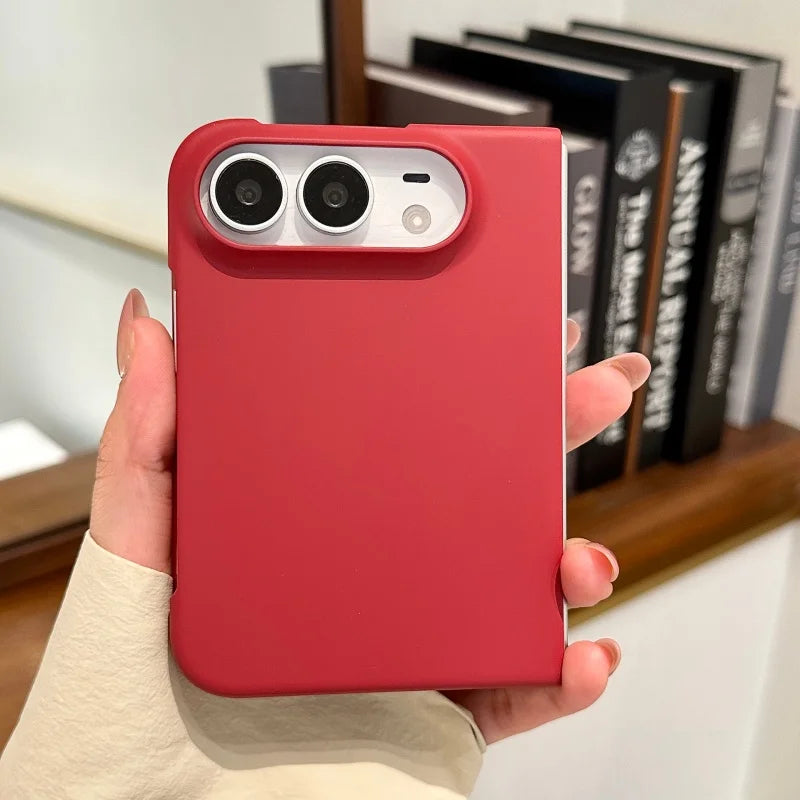 For iPhone Duo Case Fashion Solid Pure Color Frosted Slim Matte Phone Case for iPhone Duo 18 Fold Hard Shockproof Back Covers