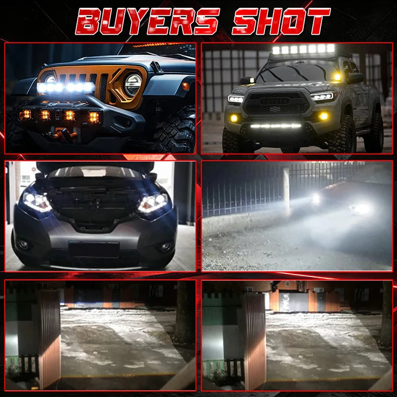 450W Car Grill Led Work Light Bar 3000K 6000K Projector Led Bar White Yellow Spotlights Grille Lights Motorcycle Offroad Truck