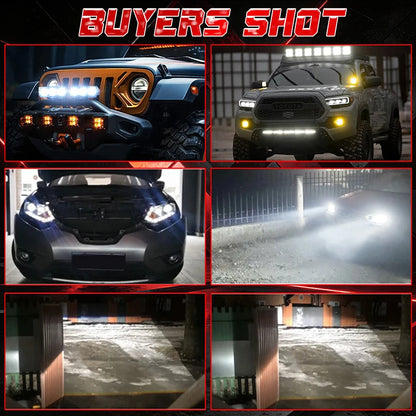 450W Car Grill Led Work Light Bar 3000K 6000K Projector Led Bar White Yellow Spotlights Grille Lights Motorcycle Offroad Truck