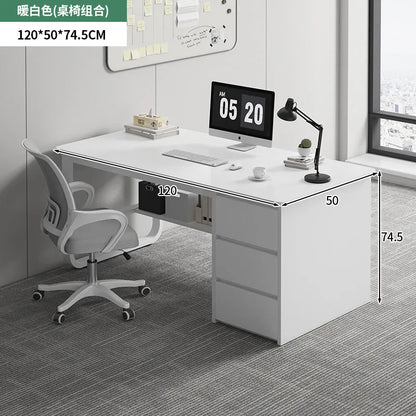 Bedroom Computer Desk Desktop Desk Chair Combination With Drawers Office Desks White Gaming Workstations Escritorio Furniture