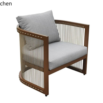 YFY  outdoor rattan sofa courtyard open-air hotel leisure dining chair garden waterproof coffee table combination