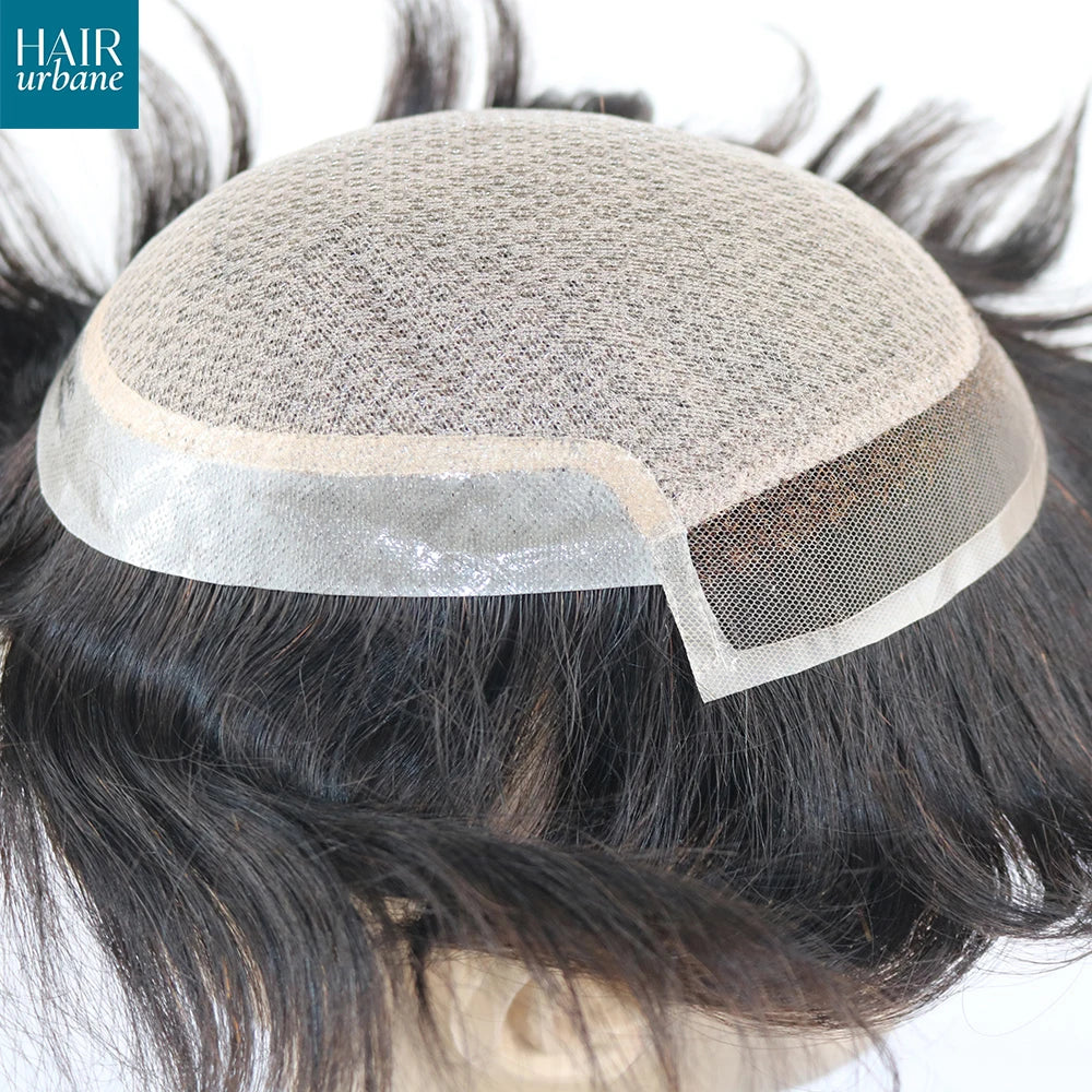 iLace Silk Base Men Toupee Swiss Lace Front 100% Human Hair Natural Hairline Male Capillary Prosthesis Wig Men Hair System