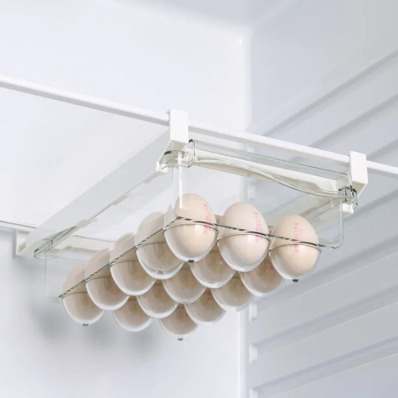 Refrigerator egg storage box, drawer style food and fruit storage box egg rack, egg holder, household plastic fresh-keeping box