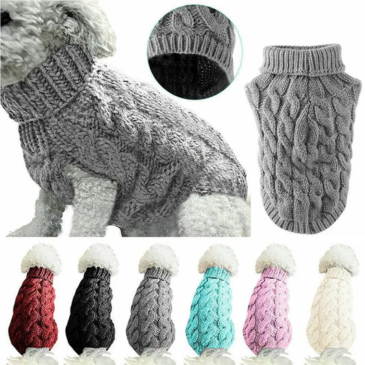 Warm Dog Cat Sweater Clothing Winter Turtleneck Knitted Pet Cat Puppy Clothes Costume For Small Dogs Cats Chihuahua Outfit Vest
