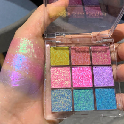 Sheeneffect Chameleon Chrome Eyeshadow Palette 9 Colors High End Makeup Cosmetics