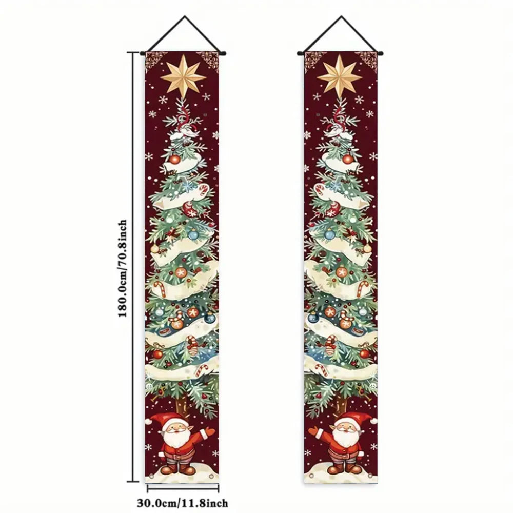 Christmas New Year Decorations Couplet Santa Snowman Door Banner For Home 2025 Xmas Hanging Ornaments Navidad Gift New Year 2026