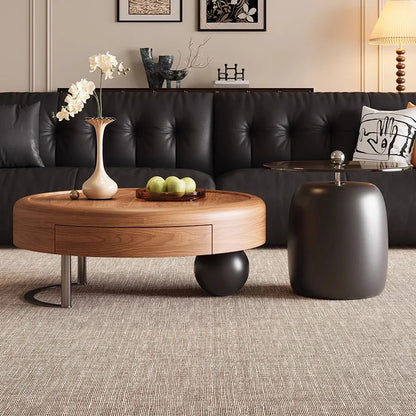 Round Wabi Sabi Coffee Table Glamour Classic Vintage Storage Coffee Table Aesthetic Modern Table Basse Living Room Furniture